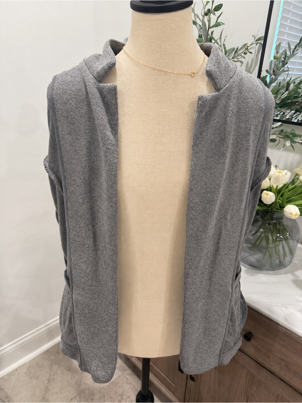 Skies Are Blue Gray Asa Knit Blazer Size M - Picture 11 of 13